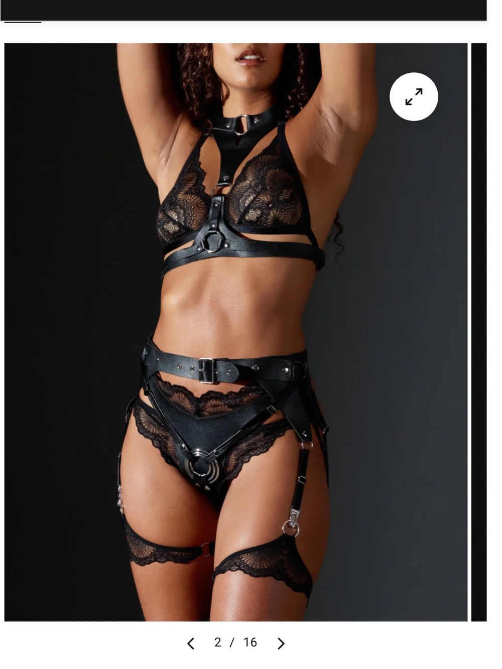 Thistle and Spire Black Harness and Thong